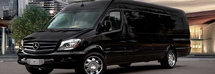 Mercedes Sprinter Limo, available with a chauffeur in Los Angeles