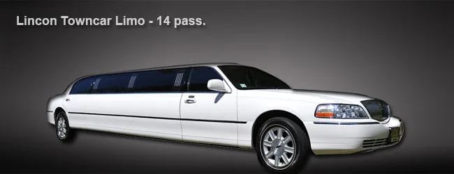 White Lincoln Town Car stretch limousine